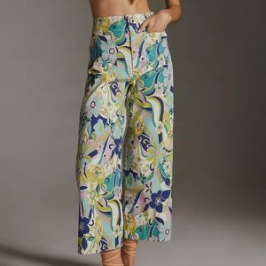 Anthropology Maeve The Colette Cropped Wide-Leg Pants
